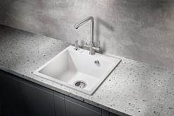 Milacio Мойка кухонная Murcia 51 Cuarzo белая – фотография-4