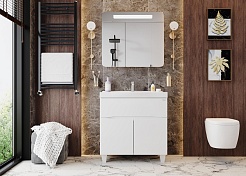 Onika Тумба с раковиной Стрим 80.12 (Como) белая – фотография-3