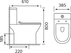 Azario Унитаз-компакт Mist AZ-45 безободковый с бачком с сиденьем микролифт белый – фотография-16