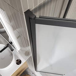 BelBagno Шторка на ванну 90/145 LUCE-VF-11-90/145-P-NERO – фотография-5