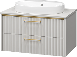 Brevita Тумба под раковину Elche 80 подвесная серый кашемир – фотография-2