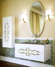 Clarberg Шкаф-пенал "Due Amanti 50" белый, ручки хром – фотография-2