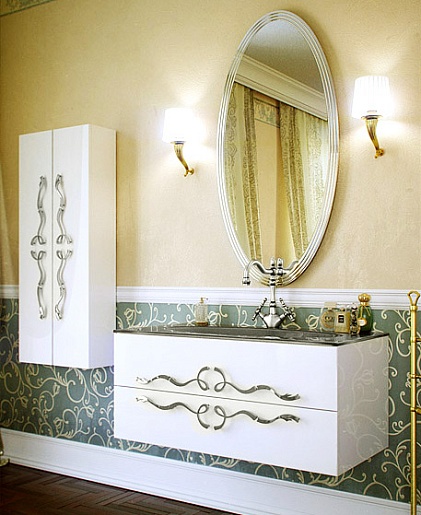 Clarberg Шкаф-пенал "Due Amanti 50" белый, ручки хром – фотография-2