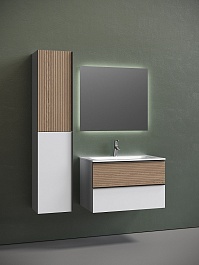 Sancos Тумба под раковину Delta 80 дуб светлый/белый – фотография-3