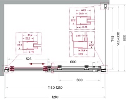 BelBagno Душевой уголок Marino MARINO-2-AH-1-120/80-C-Cr 120x80 профиль хром стекло прозрачное – фотография-10