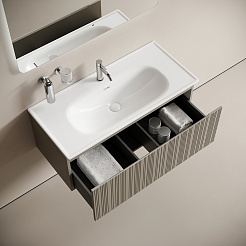 Sancos Тумба с раковиной Code 100 серая платина раковина Sabo 100 CN13003 – фотография-3