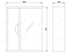 Водолей Мебель для ванной "Габи 60" R венге/белый – фотография-5