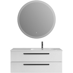 Cezares Тумба с раковиной Eco Cer-N 120 R bianco lucido CZR-8095-120-R ручки чёрные – фотография-2