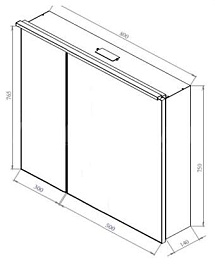De Aqua Мебель для ванной Кубика 80, зеркало-шкаф Алюминиум – фотография-4
