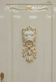 Misty Шкаф - пенал Bianco 40 R бежевый/сусальное золото – фотография-4