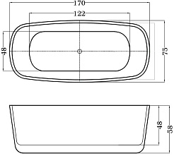 Esbano Акриловая ванна Oslo 170x75 – фотография-3