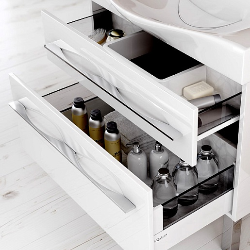 Aqwella Тумба с раковиной Милан 80 с ножками – фотография-4