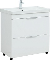 Aquanet Тумба с раковиной Ирис New 80 белая глянцевая