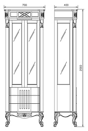 Demax Пенал для ванной "Луизиана" blanco antic – фотография-7
