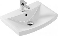 Onika Тумба с раковиной Харпер 55.10 белая матовая/мешковина – фотография-9