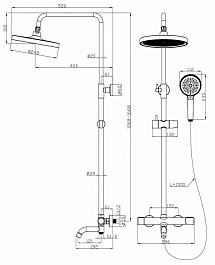 Esbano Система душевая Celine (DS-XR) хром глянцевый – фотография-2