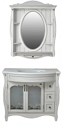 Атолл Мебель для ванной "Ривьера 100" ivory с зеркалом – фотография-1