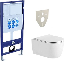 Aquatek Унитаз подвесной Европа New AQ1106L-00 в комплекте с инсталляцией Standard INS-0000012 – фотография-1