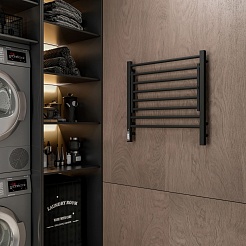 Terminus Полотенцесушитель электрический Горизонт П8 600x600 черный муар – фотография-4