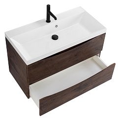 BelBagno Тумба с раковиной Marino 80 подвесная Rovere Moro – фотография-6