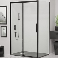 RGW Душевой уголок Leipzig LE-41B (LE-12B + Z-050-2B) 160x100 профиль черный стекло прозрачное
