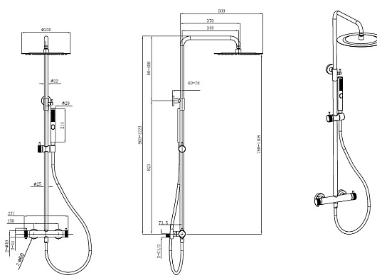 Allen Brau Душевая стойка Fantasy 5.11001-31 черный матовый – фотография-10