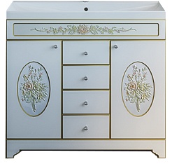 Misty Тумба с раковиной Milano 90 белая патина/декор – фотография-1