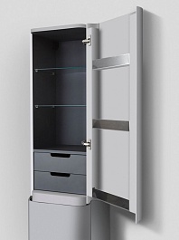 Am.Pm Пенал для ванной Sensation R серый шелк – фотография-5