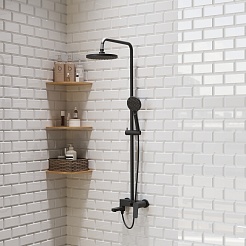 Paini Система душевая Viva Style P4YO687D250F3D110 без термоcтата, поворотный излив, черный – фотография-4