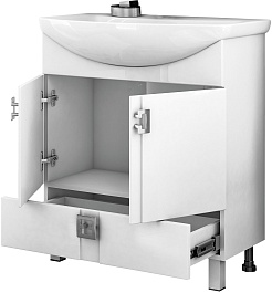 Mixline Тумба под раковину Квадро 1 75 белая – фотография-3