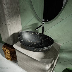 Teymi Раковина накладная Lori 60 T50499 черный мрамор – фотография-7