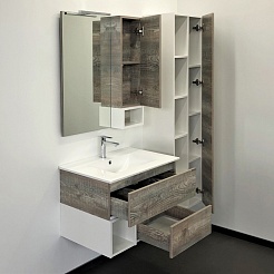 Comforty Шкаф пенал Турин 45 R подвесной дуб бежевый – фотография-9