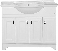 Misty Мебель для ванной Лувр 105,зеркало-шкаф, белая – фотография-6