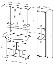Бриклаер Пенал для ванной Хоккайдо R40 венге – фотография-5
