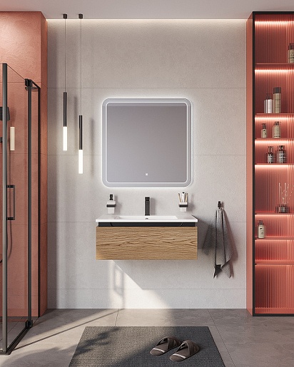 Cezares Тумба под раковину Slider 80 подвесная дуб тангент – картинка-11