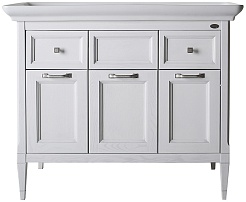 ASB-Woodline Тумба с раковиной Гранда 105 белый (патина серебро), массив ясеня – фотография-1