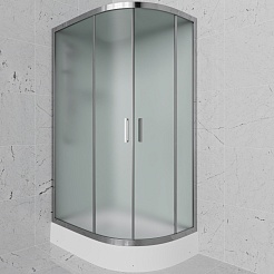 Frank Душевая кабина F412/1L M Brilliant без крыши профиль хром стекло матовое – фотография-1