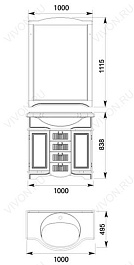 Aquanet Зеркало для ванной "Луис 100" темный орех (173209) – фотография-3