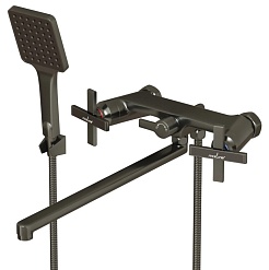 Mixline Смеситель для ванны и раковины 1/2 керамический ML38-02 "Graphite" графит – фотография-1