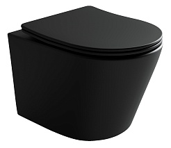 Ceramicanova Подвесной унитаз Balearica Rimless CN6000MB чёрный матовый – фотография-1