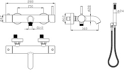 Milacio Смеситель для ванны Ultra MCU.350.GD золото – фотография-6