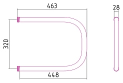 Стилье Полотенцесушитель П-образный 32х45 – фотография-3