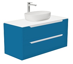 Зов Тумба с раковиной Севилья 100 подвесная капри/столешница белая – фотография-1