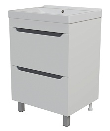 Mixline Тумба под раковину Лайн 60 2 ящика белая – фотография-1