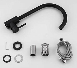 Frap Смеситель для кухни F40899-4 черный – фотография-2