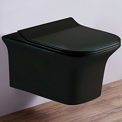 Esbano Унитаз Azul подвесной безободковый черный матовый – фотография-1