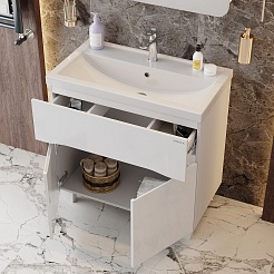 Onika Тумба с раковиной Стрим 80.12 белая – фотография-7