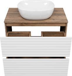 Brevita Мебель для ванной Dakota 80 дуб галифакс олово/белая – фотография-6