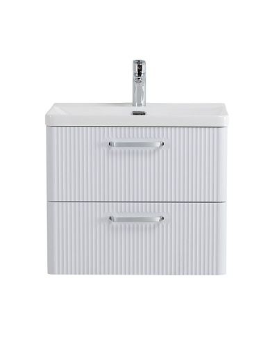 BelBagno Тумба с раковиной Due 60 подвесная Bianco Lucido ручки Хром полированный – фотография-6