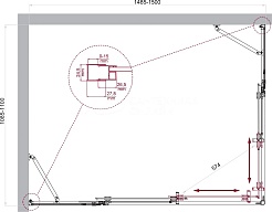 BelBagno Душевой уголок Luce 150/115 LUCE-AH-22-150/115-C-Cr профиль хром стекло прозрачное – фотография-5